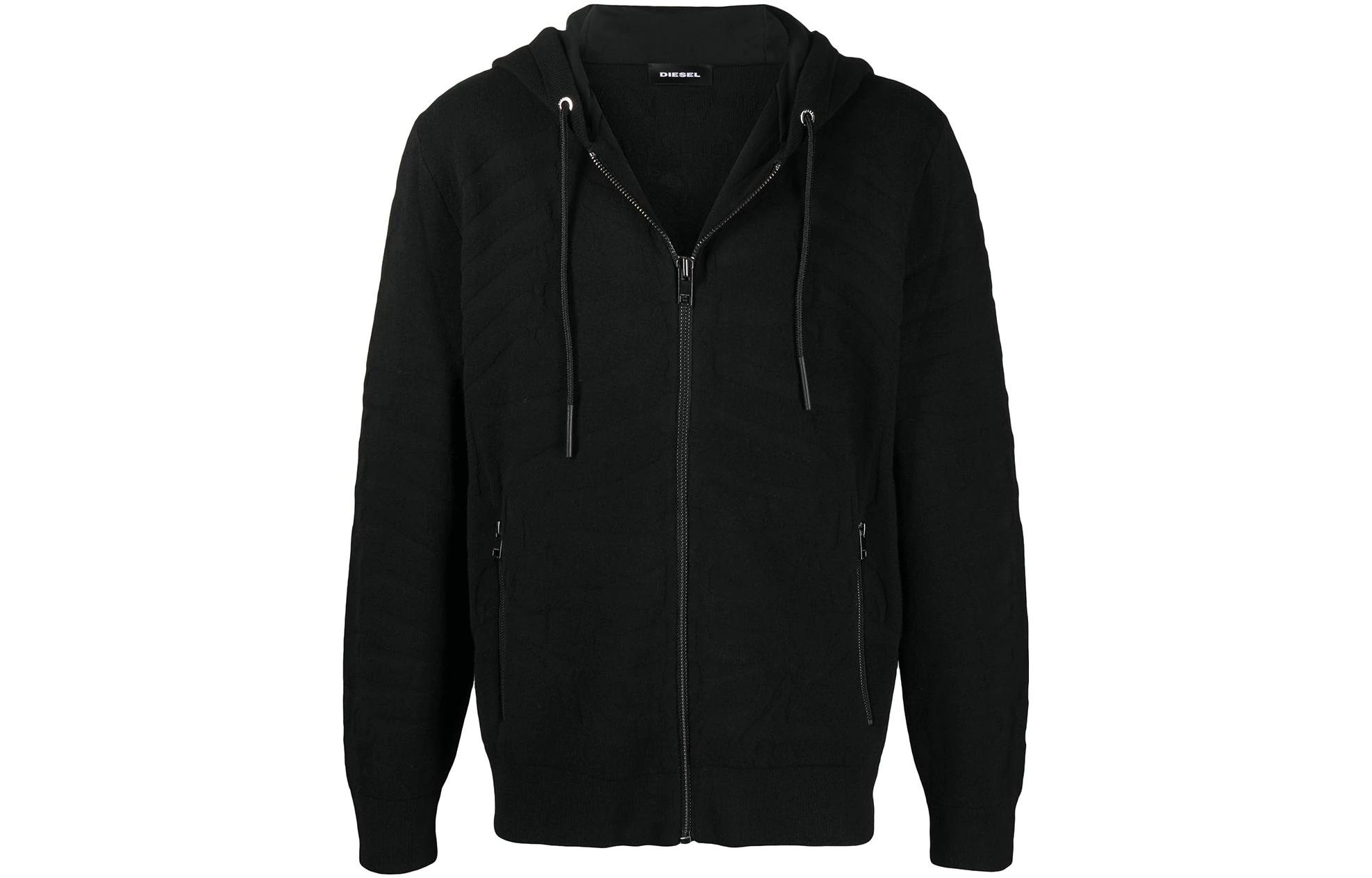 Diesel Solid Color Black Hooded Jacket A017510EDAG9XX