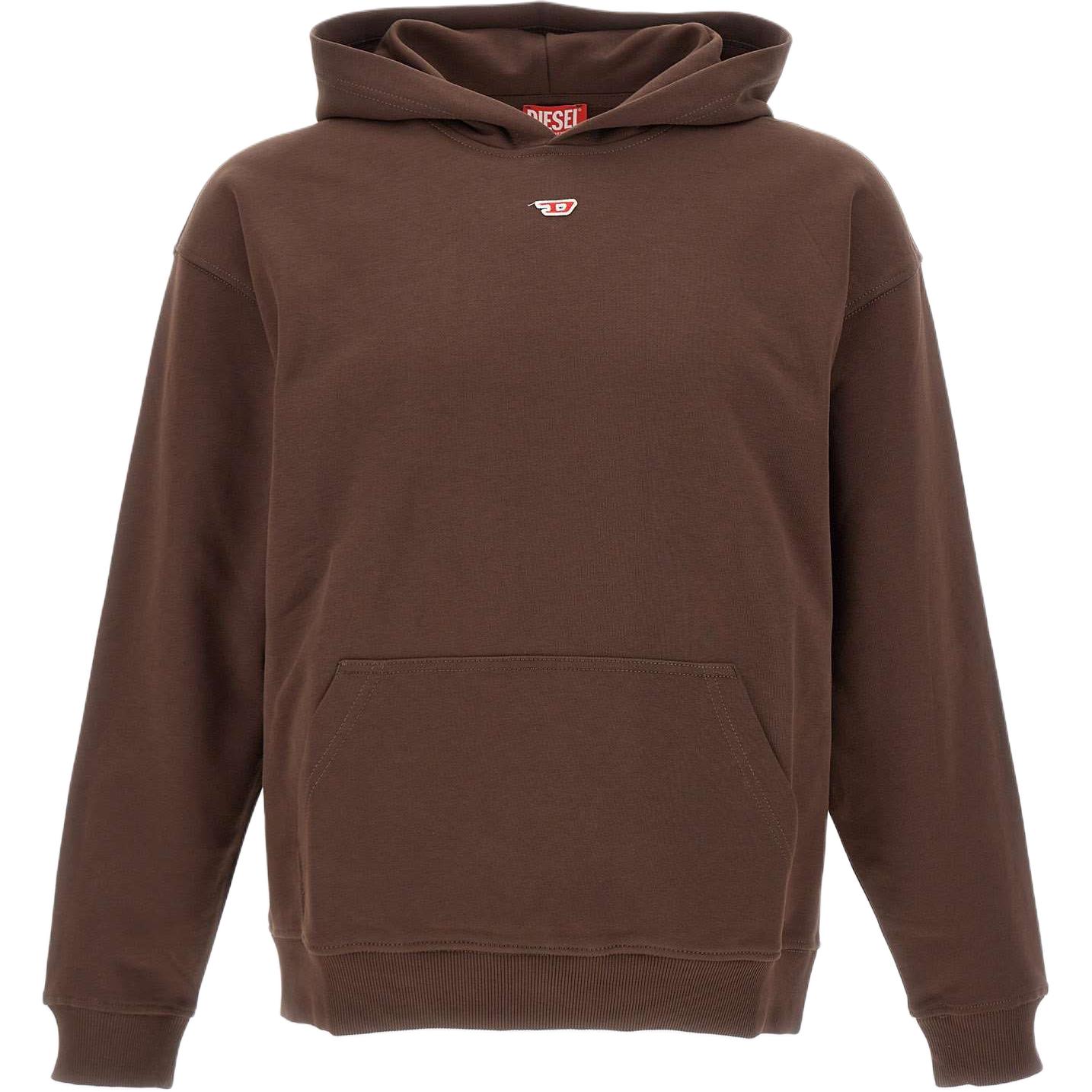 Diesel Solid Color Brown Hoodie Long-Sleeve Drop-Shoulder Design A149090GEAD7ES