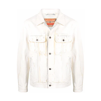 Diesel Solid Color Button-Up Cotton Jacket A0388509C841AG