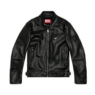 Diesel Solid Color Casual Stand Collar Long Sleeve Jacket - Black A105200SHAV-9XX