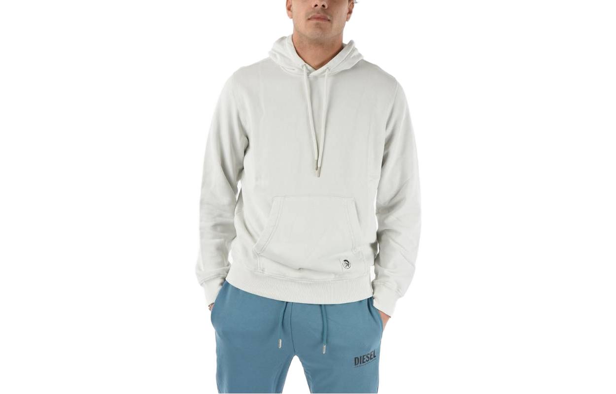 Diesel Solid Color Drawstring Pullover Hoodie - Gray A027150WBBG-85D