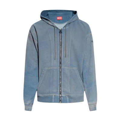 Diesel Solid Color Hooded Zip Jacket Blue A13116068KN-01