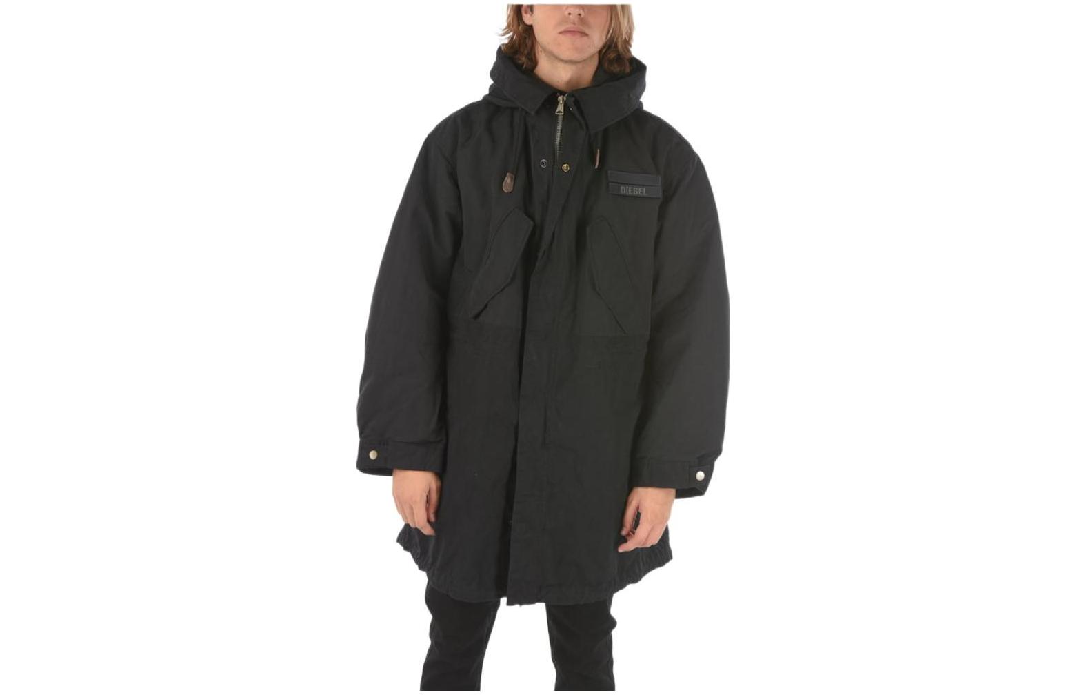 Diesel Solid Color Loose Straight Zip Jacket Black WMILESA030510LCAE9XX