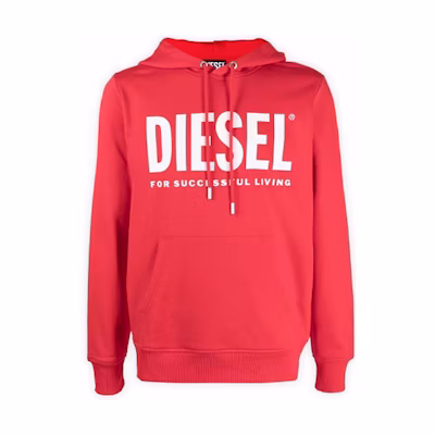 Diesel Solid Color Red Pullover Hoodie A02813-0BAWT42A
