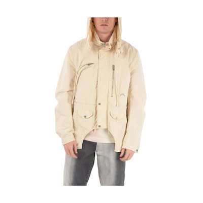 Diesel Solid Color Straight-Cut Hooded Jacket Light Khaki 00SDI30DAZE9BZ