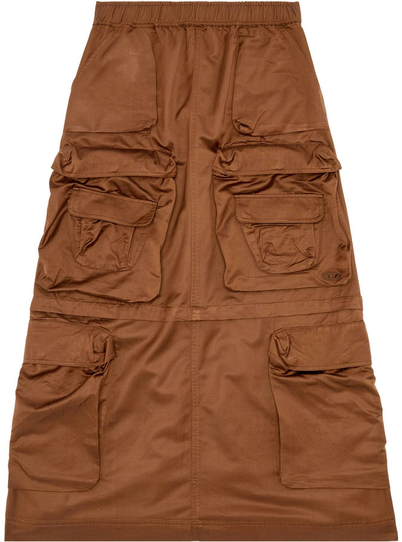 diesel-solid-color-utility-casual-long-skirt-khaki-a106640-ckaj-78-v