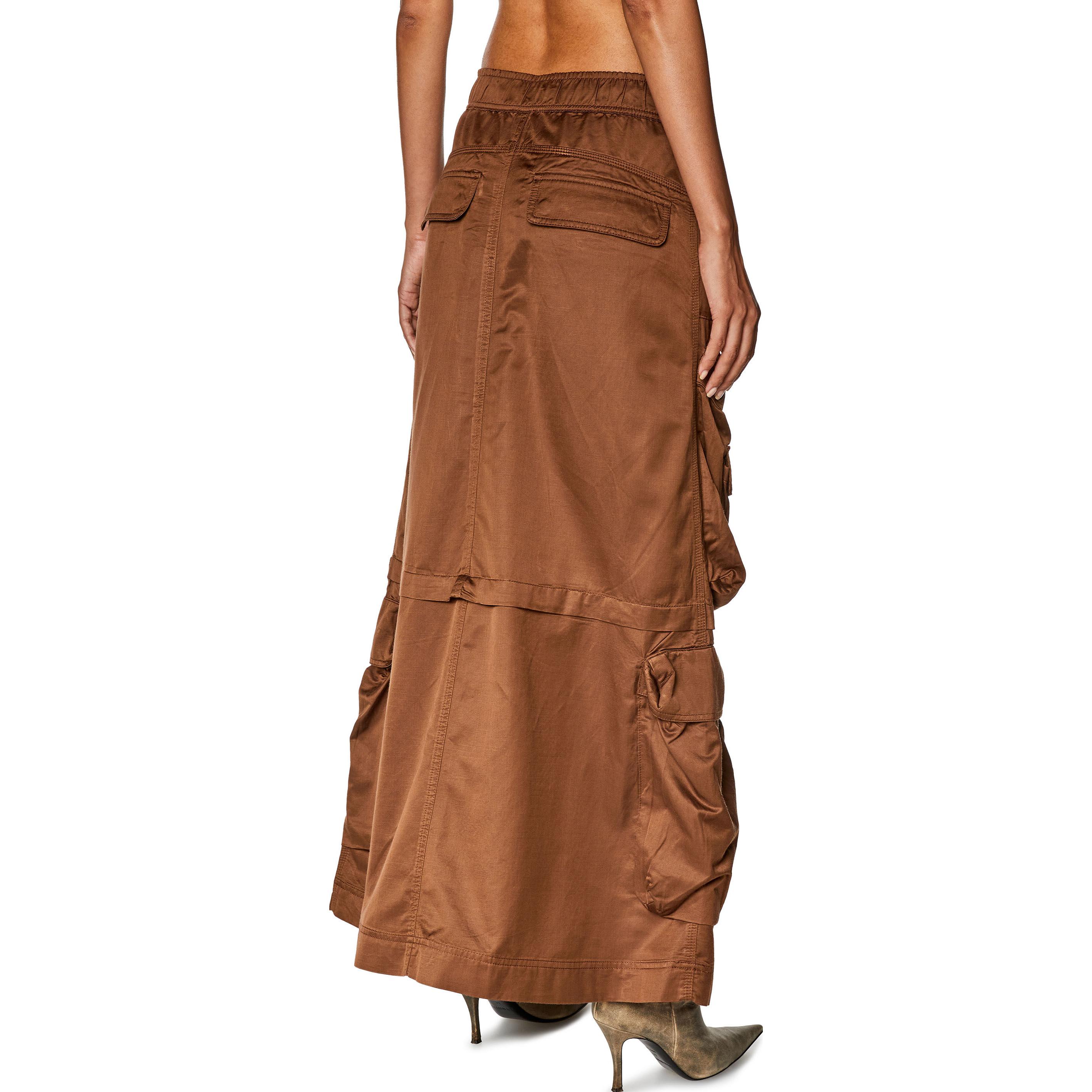 Shop 디젤 솔리드 컬러 유틸리티 캐주얼 롱스커트 카키. A106640CKAJ-78V