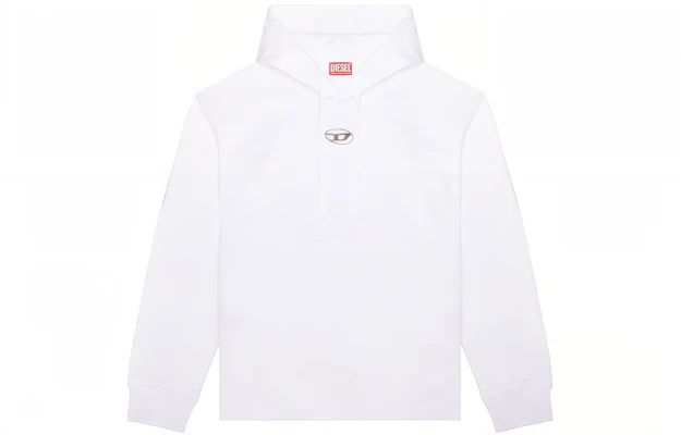 Diesel 純色白色連帽長袖休閒衛衣 A098560IAJH-100 Order Diesel 純色白色連帽長袖休閒衛衣 A098560IAJH-100