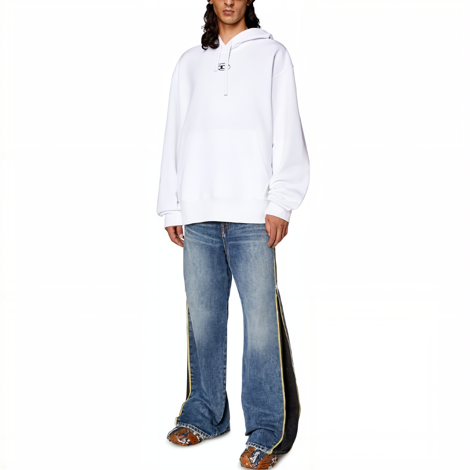 Lookbook Diesel 純色白色連帽長袖休閒衛衣 A098560IAJH-100