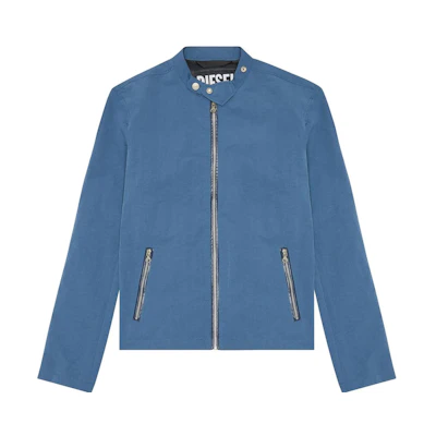 Diesel Solid Color Zip-Up Stand Collar Casual Jacket Blue A100840IJAN 8NE