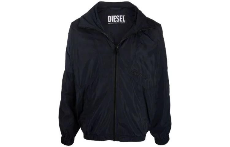 Diesel Solid Color Zip Jacket - Navy Blue Long Sleeve A027130HDAD86V
