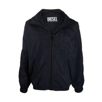 Diesel Solid Color Zip Jacket - Navy Blue Long Sleeve A027130HDAD86V