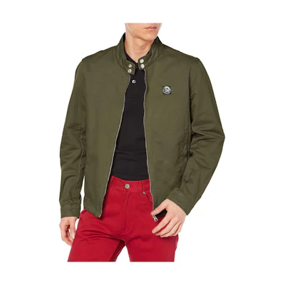 Diesel Solid Logo Full-Zip Jacket Military Green for Men A016310IBAM51F
