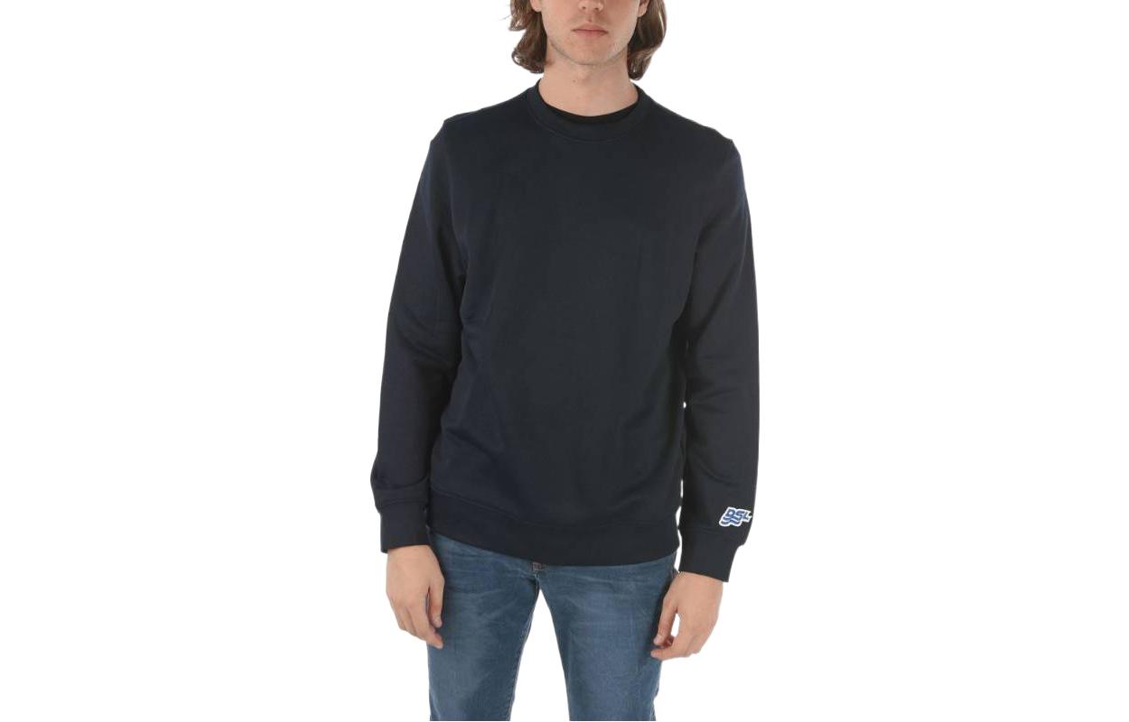 Diesel Solid Logo Print Crewneck Long Sleeve Sweatshirt Men’s Navy Blue A032200DLAA86V