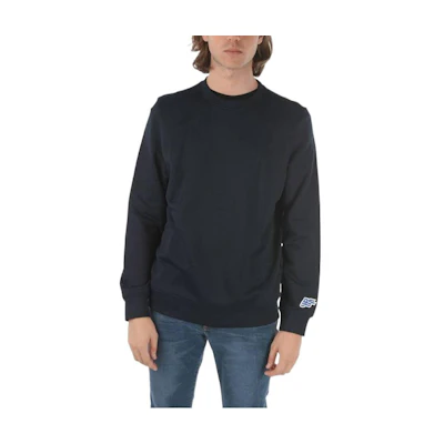 Diesel Solid Logo Print Crewneck Long Sleeve Sweatshirt Men’s Navy Blue A032200DLAA86V