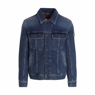 Diesel Solid Single-Breasted Denim Jacket in Dark Blue A108470LICI01