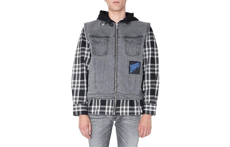 Diesel SS21 Plaid Print Jacket Black A002090KAYD9XX