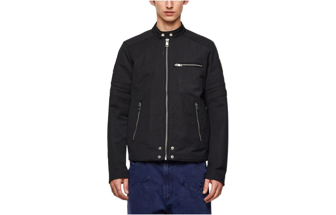 DIESEL SS22  Black Stand Collar Multi-Zip Long Sleeve Jacket. 00SKL80LAXT900