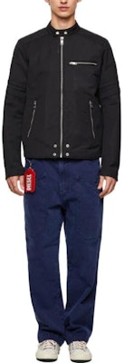 DIESEL SS22 ブラック スタンドカラー マルチジップ 長袖ジャケット 00SKL80LAXT900 Shop DIESEL SS22 ブラック スタンドカラー マルチジップ 長袖ジャケット 00SKL80LAXT900