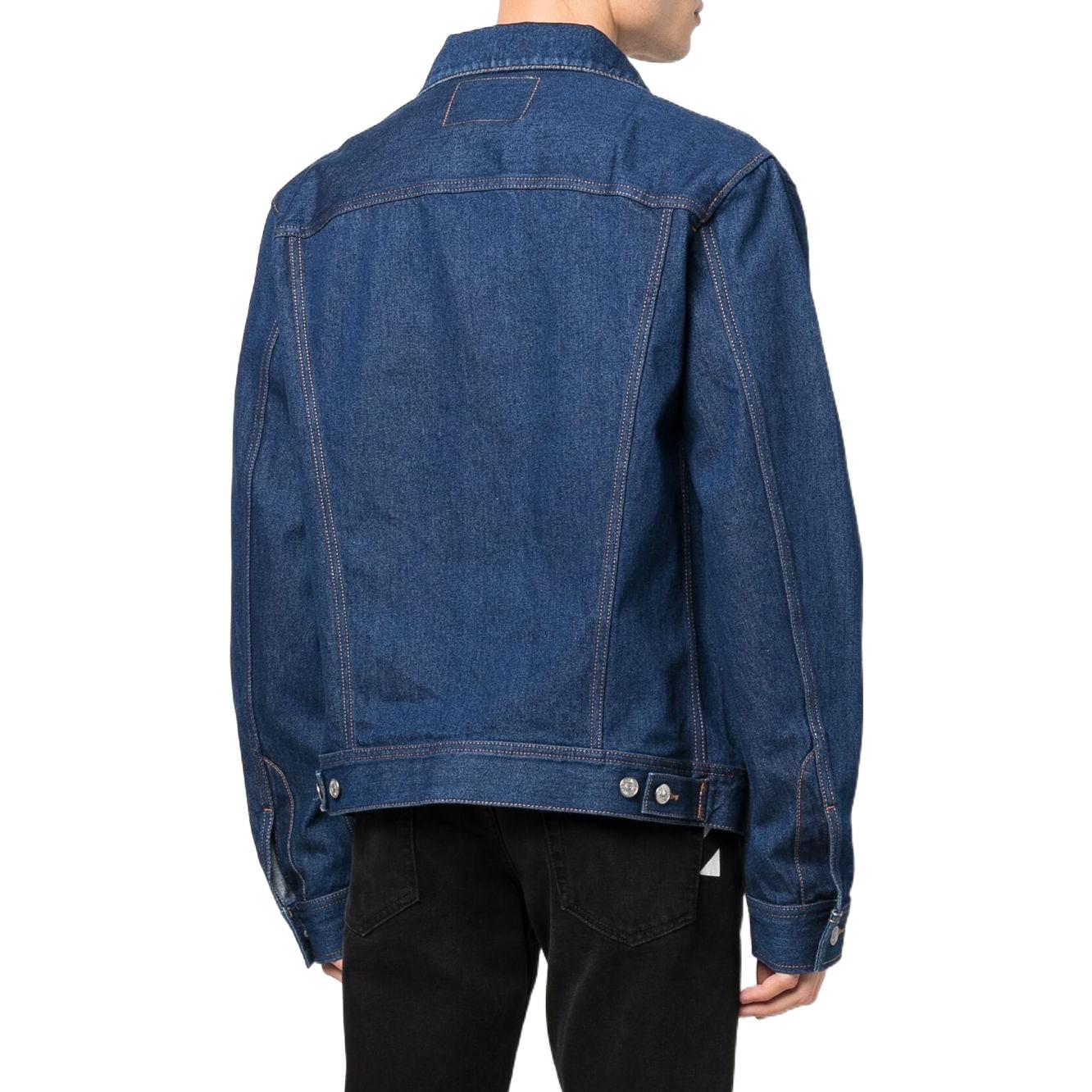 Shop DIESEL SS22 Jaket Denim Biru Solid A03885007A501