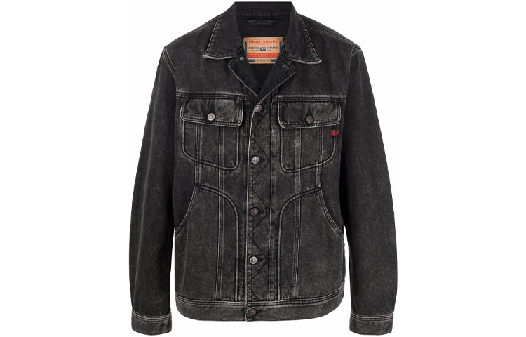 DIESEL SS22  Faded Denim Jacket in Black. A0351309B87-02