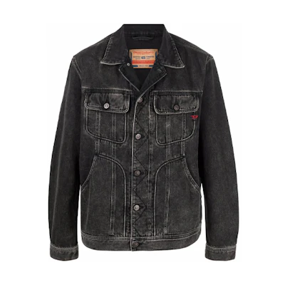 DIESEL SS22 Faded Denim Jacket in Black. A0351309B87-02