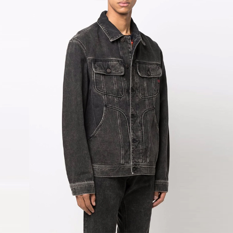 Purchase DIESEL SS22 黑色褪色牛仔夹克外套. A0351309B87-02