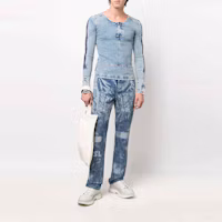 Lookbook DIESEL SS22 Slim Fit Kemeja Lengan Panjang Crew Neck Efek Washed A0593209D14