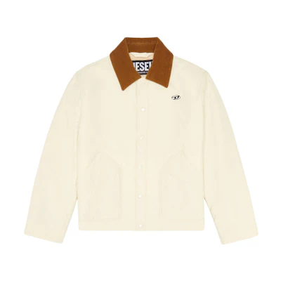 DIESEL SS22 White Single-Breasted Solid Collar Jacket. A035820CFAD1AG