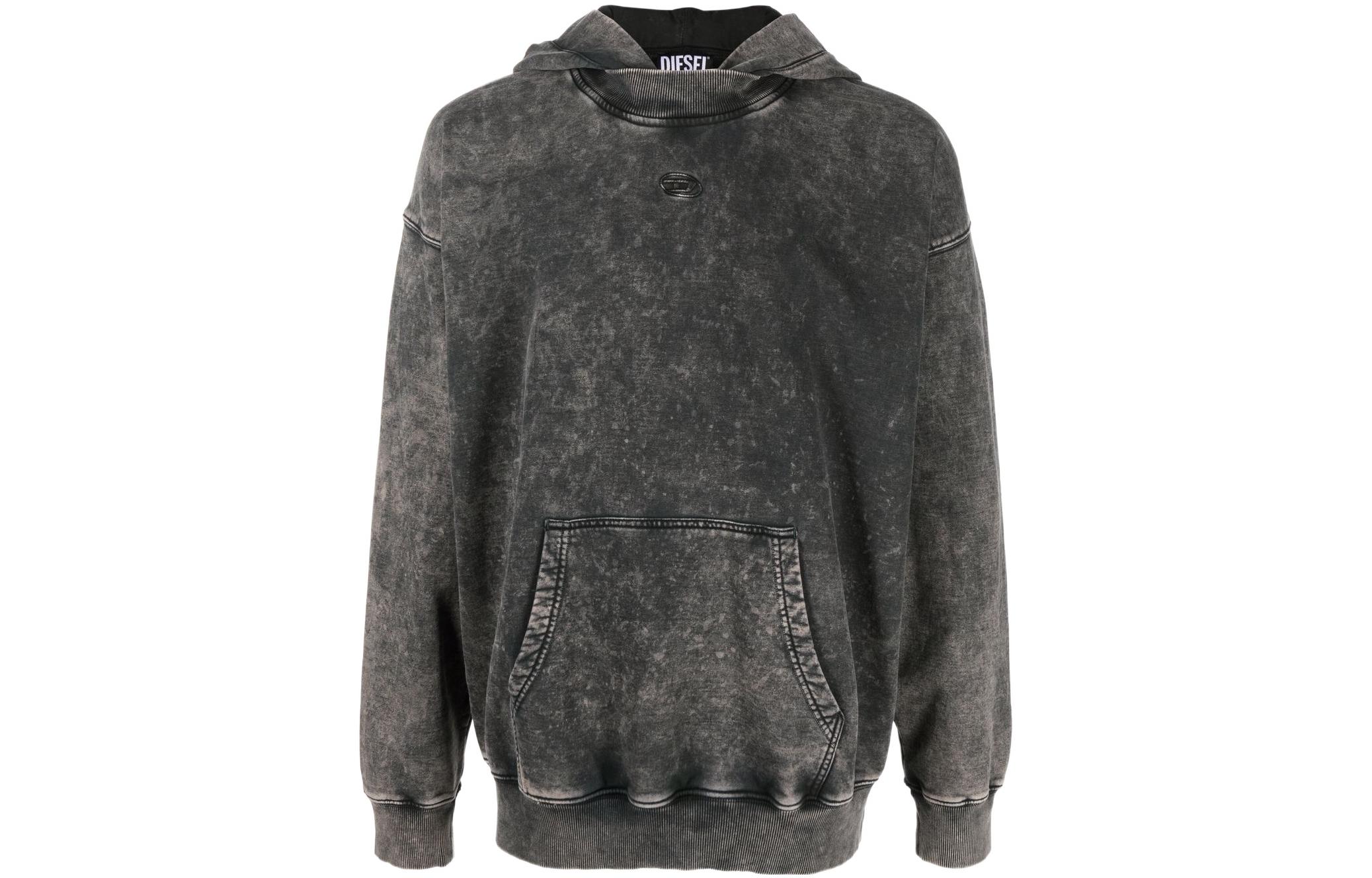Diesel SS22 Acid Wash Hoodie Men’s Long Sleeve - Ash Gray A038810EBBU900