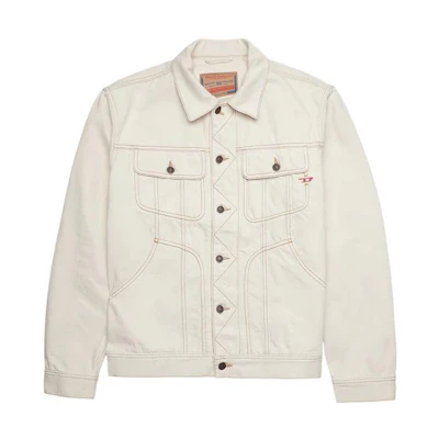 Diesel SS22 Beige Solid Color Long Sleeve Button-Up Jacket A0351309B95-100-WT