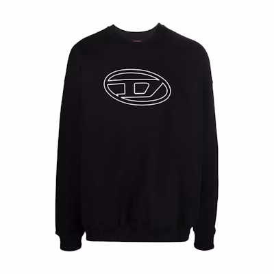 Diesel SS22 Black Crewneck Logo Print Long-Sleeve Sweatshirt A037900IEAX-9XX