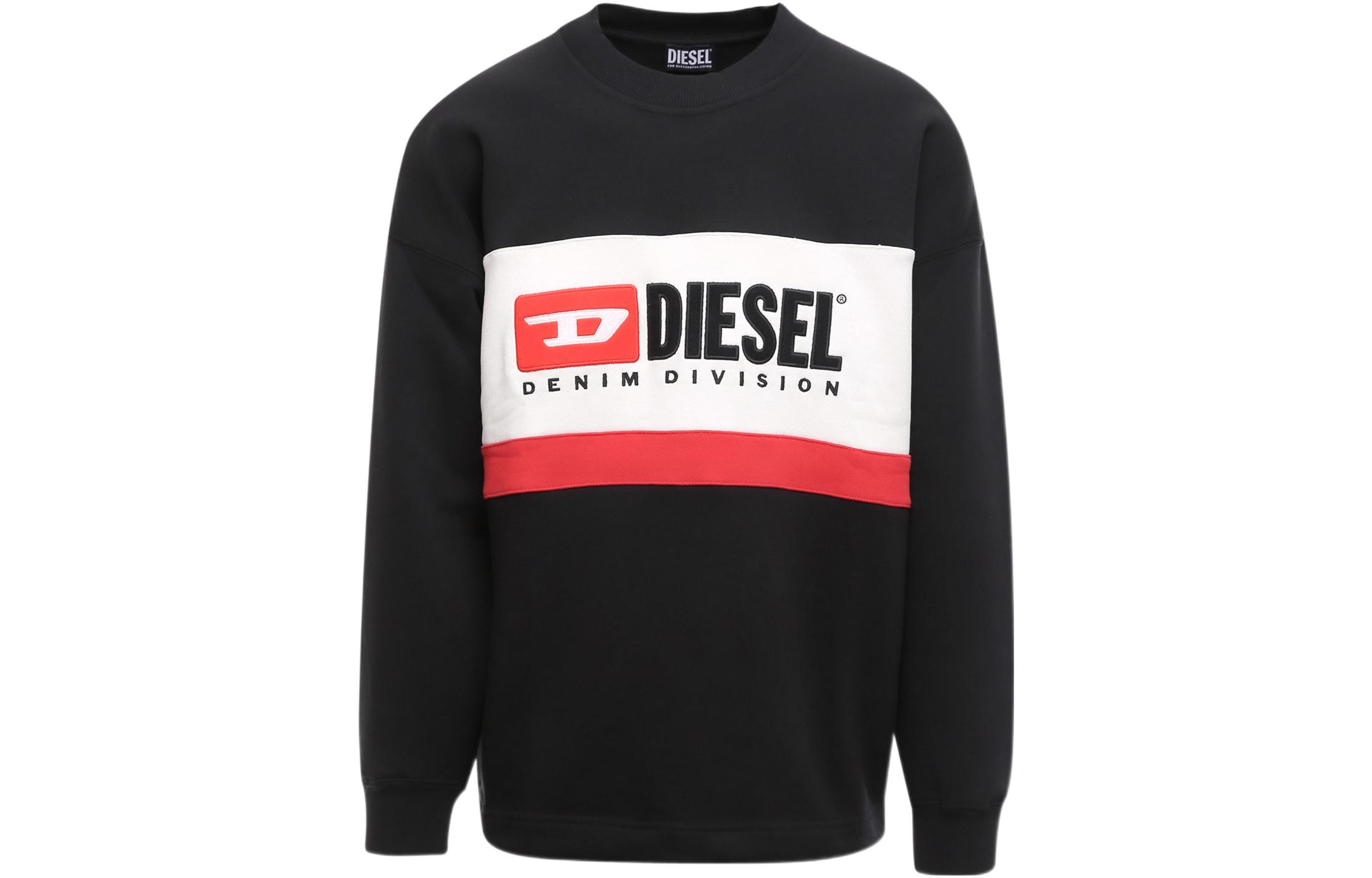 Diesel SS22 Black Crewneck Sweatshirt with Logo Print A037510DFAD-9XXA