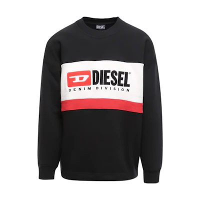 Diesel SS22 Black Crewneck Sweatshirt with Logo Print A037510DFAD-9XXA
