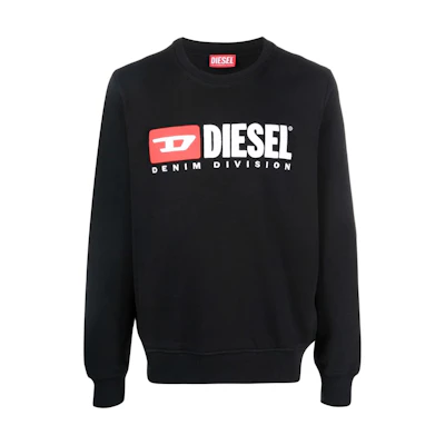 Diesel SS22 Black Crewneck Sweatshirt with Logo Print A037580BAWT9XX