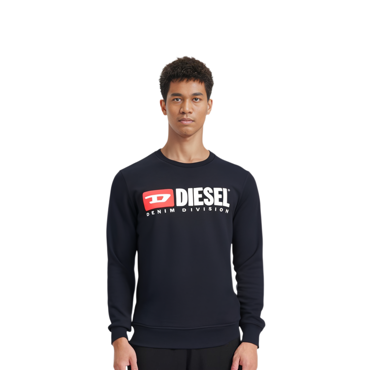 Details for Diesel SS22 Black Crewneck Sweatshirt with Logo Print A037580BAWT9XX