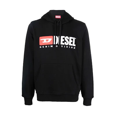 Diesel SS22 Black Hoodie with Logo Embroidery A037570BAWT-9XX