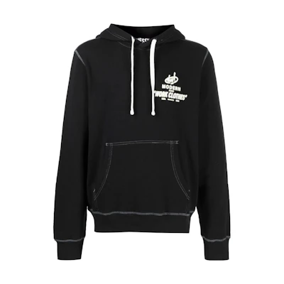 Diesel SS22 Black Hoodie with Logo Print and Drawstring A057490LEAC900