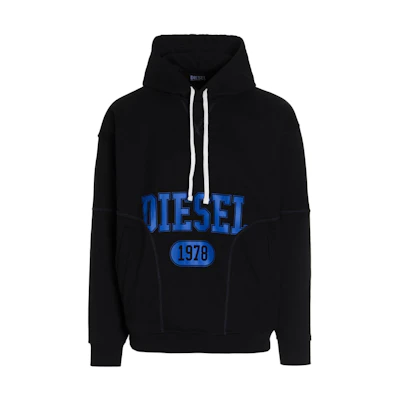 Diesel SS22 Black Hoodie with Solid Logo Letter Print A036480AAZG-9XX