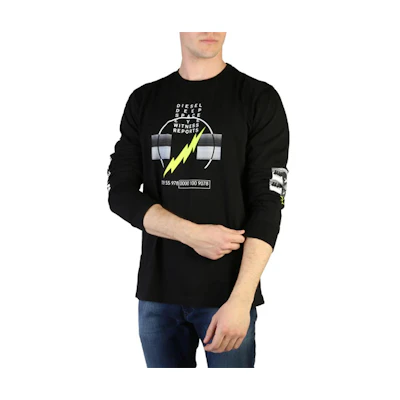 Diesel SS22 Black Letter Print Crewneck Long Sleeve Sweatshirt 00S4EG0GATD900