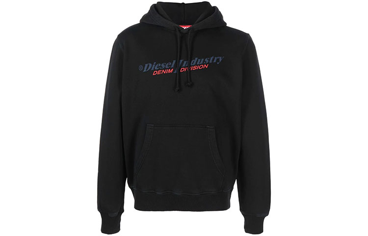 Order Diesel SS22 Black Logo Print Pullover Hoodie A037440AJIH-96B