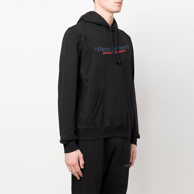 Purchase Diesel SS22 Black Logo Print Pullover Hoodie A037440AJIH-96B