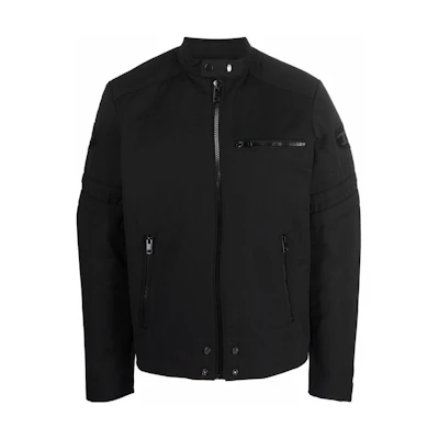 Diesel SS22 Black Solid Twill Biker Jacket A041280LAXT900