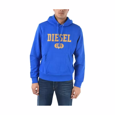 Diesel SS22 Blue Hoodie with Logo Print A038260HAYT-8ED