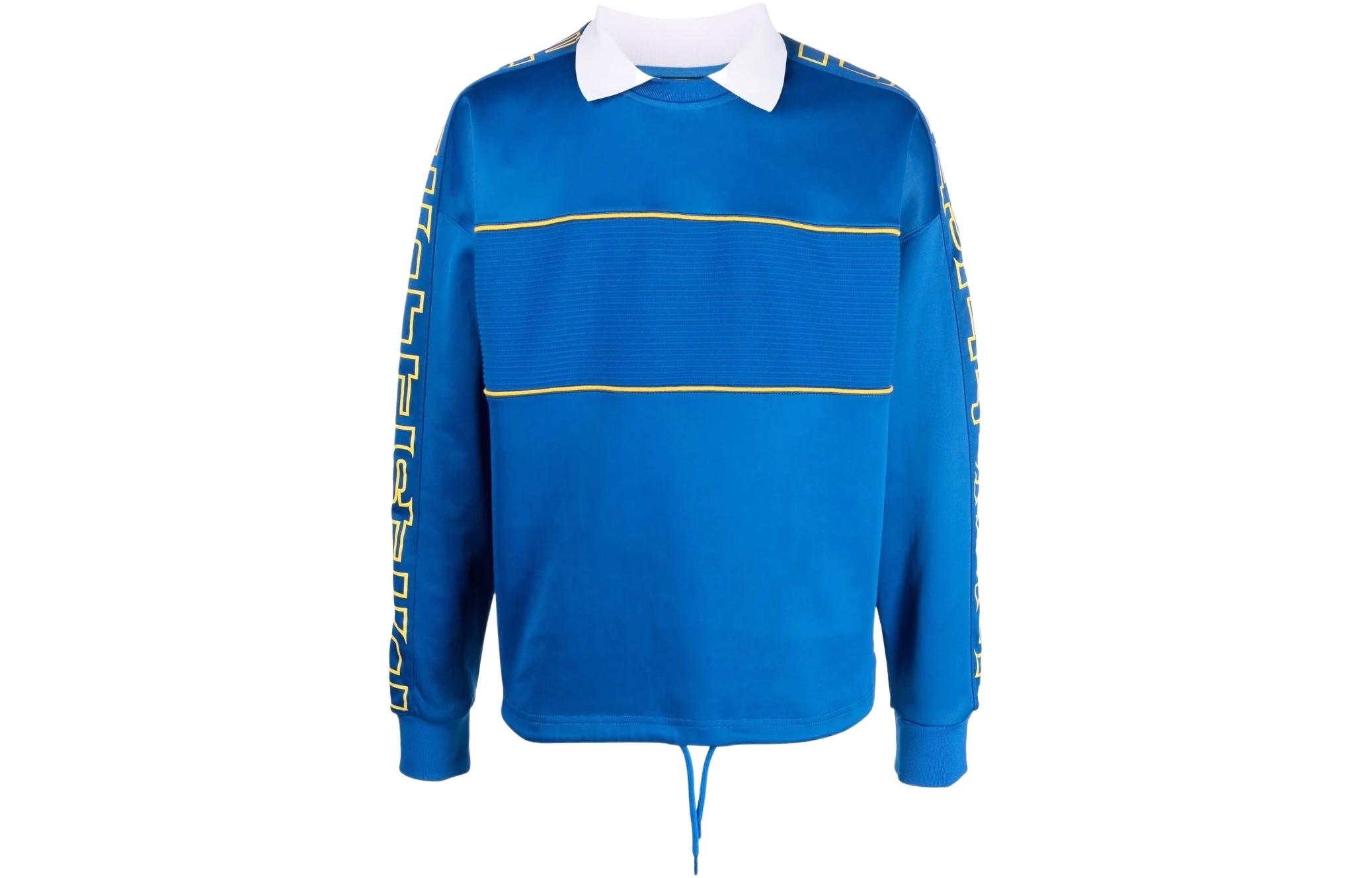 Diesel SS22 Blue Logo Print Long Sleeve Rugby Sweatshirt A036920KUTA-8ED