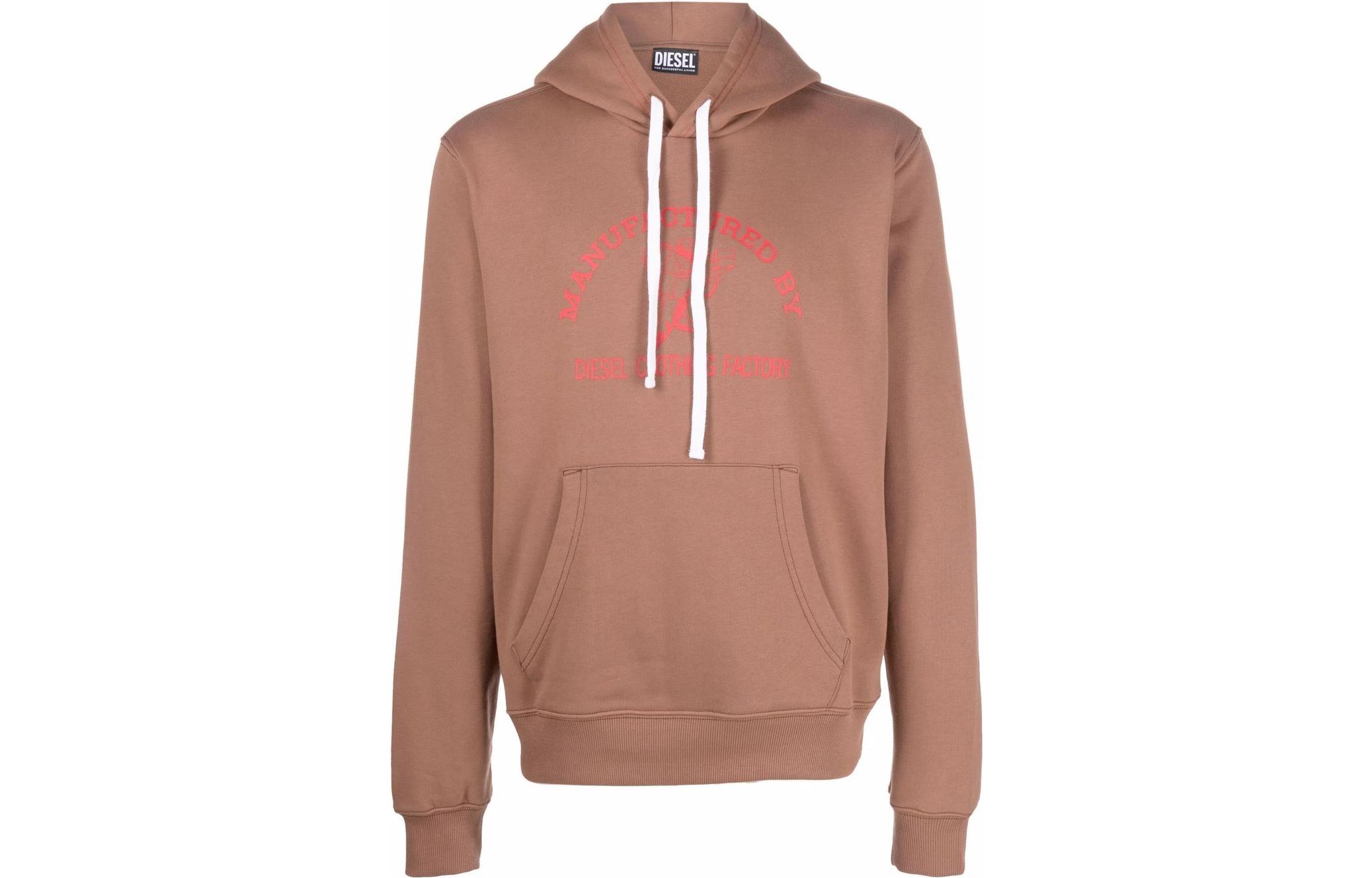 Diesel SS22 Camel Hoodie with Logo Print A037830IAJH7BP