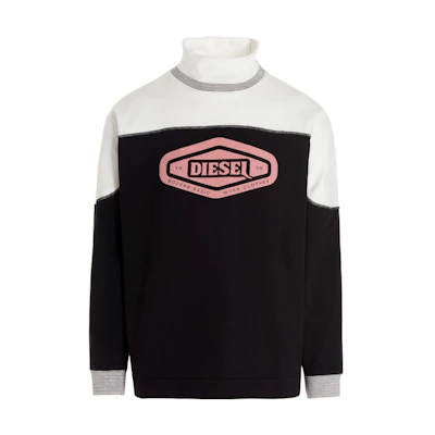 Diesel SS22 Colorblock High Neck Pullover Hoodie Men’s Black White A053630EFAS9XXA