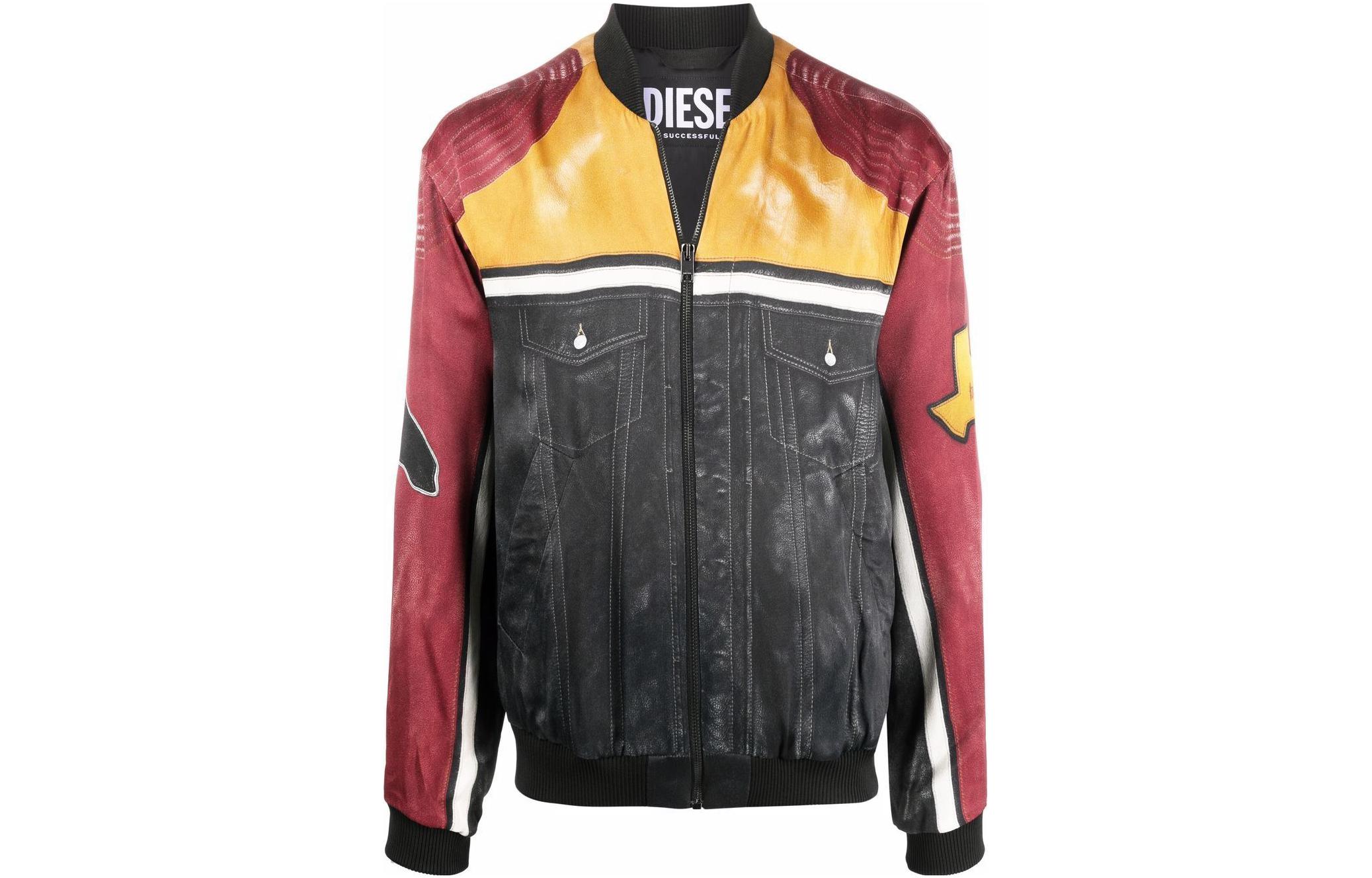 Diesel SS22 Colorblock Zip-Up Jacket Multicolor - A053590DLAND9XXA