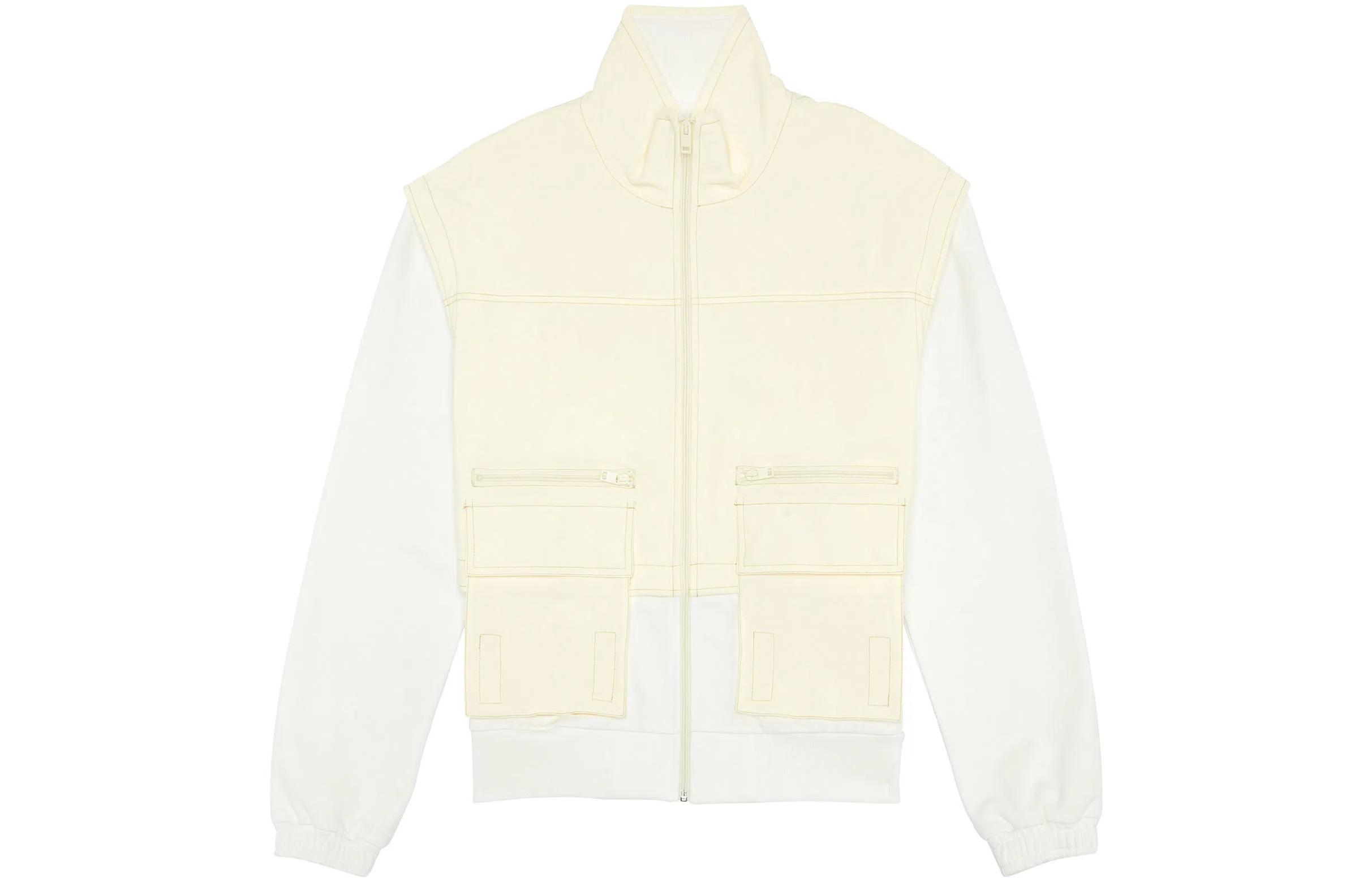 Diesel SS22 Convertible Patchwork Long Sleeve Jacket Men’s Off-White A037170KDAJ141A