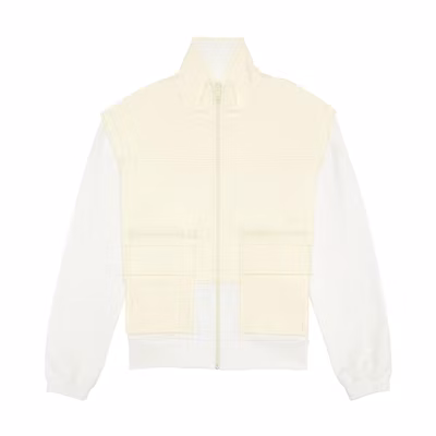 Diesel SS22 Convertible Patchwork Long Sleeve Jacket Men’s Off-White A037170KDAJ141A